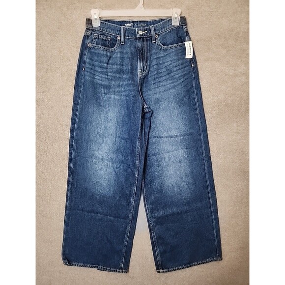 Old Navy Women's Classic Blue Wide Leg Jeans - Picture 3 of 11